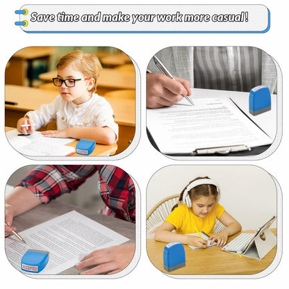 YIEMI Self-Inking Office Stamp Blue Red Ink Clear Crisp Impressions