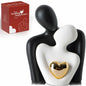 LCCCK Porcelain Couple Statue Romantic Anniversary Figurine TV Stand Decor