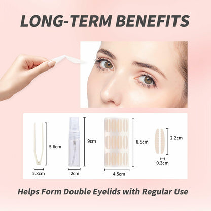 YAFIYGI 120 Pcs Double Eyelid Tape Clear Waterproof Natural Fiber Strips