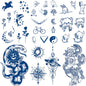 Aresvns Semi-Permanent Waterproof Temporary Tattoo Dark Blue Long-Lasting