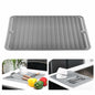 Silicone Dish Drying Mat Heat-Resistant Non-Slip Grey 15.7x17.7 Inch