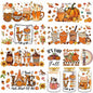 AFRITEE Transfer Stickers 8 Sheets Orange Thanksgiving Autumn Pumpkin Decor