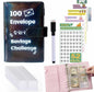 100 Envelope Challenge Binder 5-in-1 Budget Planner Shining Silver
