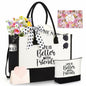 AYJICE Personalized Canvas Tote Bag for Girl Birthday Gift - Initial