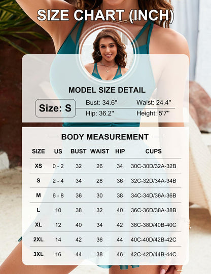 Blooming Jelly Women One Piece Swimsuit Tummy Control V Neck Black Size M