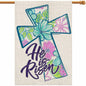 He is Risen Cross Easter Garden Flag 12x18 Inch Double Sided Outdoor Decor