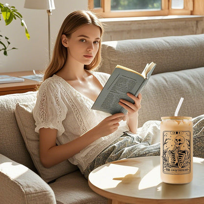 Mahrokh 16oz Reading Themed Tumbler for Book Lovers Women Librarians