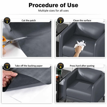 HUISUNO Leather Repair Patch for Furniture Couch Car Seats DeepGrey 20x30