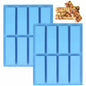 Sinirttou Silicone Chocolate Bar Mold 8 Cavities Rectangular Blue 2 Pack