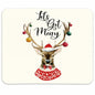 QIYUHOY Pink Bow Christmas Mousepad Non-Slip Rubber 9.5x7.9 in