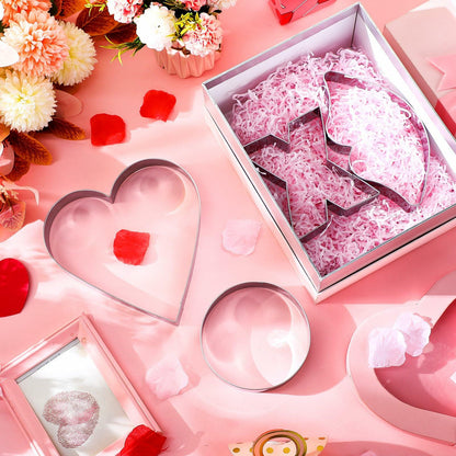 Nuogo 4 Pcs 7.9" Heart Stainless Steel Cookie Cutters Set XOXO Lips