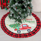 Burlap Christmas Tree Skirt 36" Red Black Buffalo Plaid Truck Farmhouse