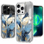 LORYVAN Magnetic Clear Case iPhone 12/12 Pro Floral Blue 6.1"