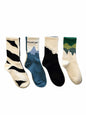 SHENHE Men's 4 Pairs Patterned Graphic Crew Socks Multicolor Size 39-42