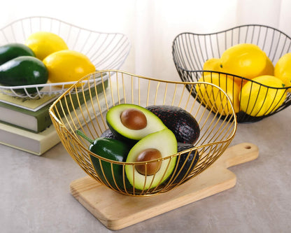 IBWell Metal Iron Wire Single Tier Dish Stand Basket Holder Gold