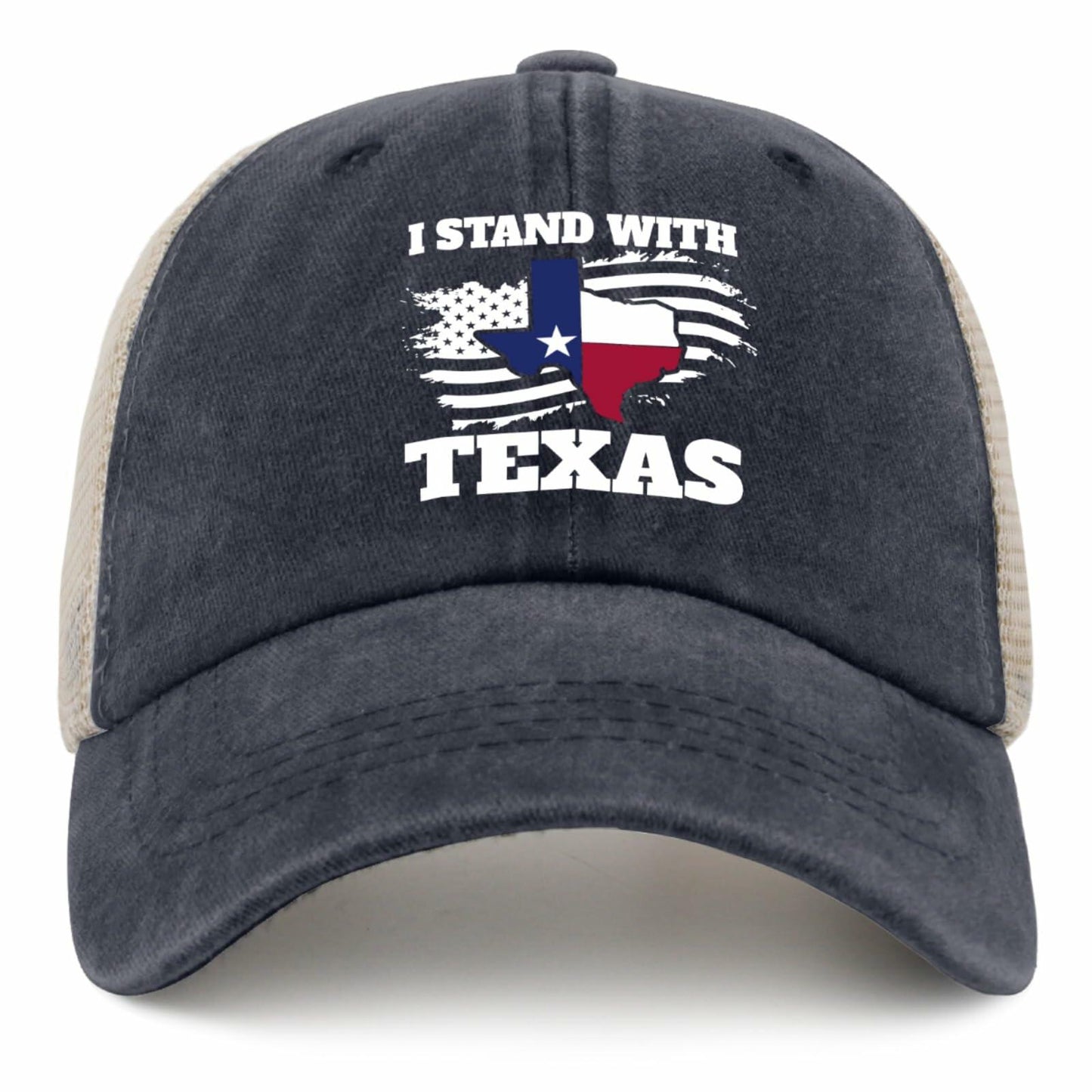 Beafoliya Texas Flag Trucker Hat Women Mesh Baseball Cap Purplish Blue