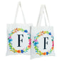 Okuna Outpost Canvas Tote Bags Set of 2 Monogram F Floral 29in