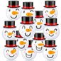 Riakrum 12 Pcs Winter Snowman Paper Lanterns Hanging Christmas Ornaments