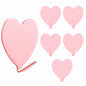 COMNICO 6 Pack Heart Shaped Stainless Steel Adhesive Hooks Silver