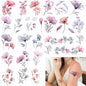 Jeffdad 20 Sheets Watercolor Floral Temporary Tattoos Stickers for Women