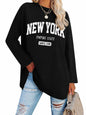 ORANDESIGNE Women Graphic Long Sleeve Tee Los Angeles Blue Size XXL