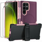 THMEIRA Samsung Galaxy S23 Ultra Case 2 Pack Belt Clip Screen Protector Purple