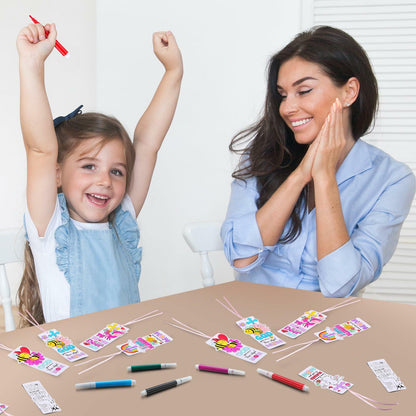 Dunzoom 200 Pcs Mother's Day Christian Coloring Bookmarks Bulk DIY