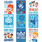 Feifeiya Child Abuse Prevention Poster Blue Pinwheel 9 Pcs Classroom Decor