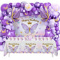 107 Pcs Purple Butterfly Birthday Decoration Set Indoor Outdoor Party