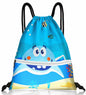 Slohif Kids Drawstring Backpack Green Dinosaur Waterproof Nylon Large