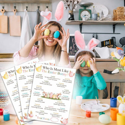 Who Is Most Like The Easter Bunny Game Cards Watercolor Bunny Set of 20