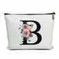 Flower Letter G Makeup Bag Alphabet Initial Cosmetic Bag Birthday Gift