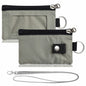 MILUMILUU RFID Blocking Minimalist Wallet Keychain Lanyard Light Grey