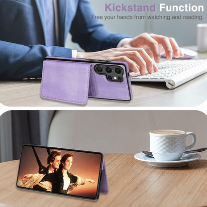 LOHASIC Samsung Galaxy S25 Ultra Case Magnetic Leather Wallet Purple