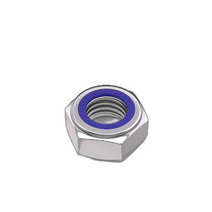 TESILANG M4 Nylon Insert Hex Lock Nuts 304 Stainless Steel Bright Finish 100pcs