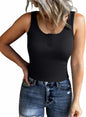 Bloggerlove Womens Summer Crop Ribbed Knit Tank Top Black Size S