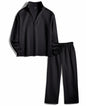 Yioaga Women Tracksuit 2 Piece Set Pullover Sweatshirt Sweatpants Black Size L