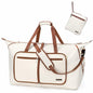Travel Duffel Bag Women 80L Lightweight Water Resistant Foldable Beige