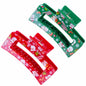 2PCS Christmas Santa Hair Claw Clips for Women Red & Green Hair Accessories