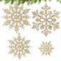 [Like New] Langley 36pcs Rose Gold Glitter Snowflake Ornaments for Christmas Tree