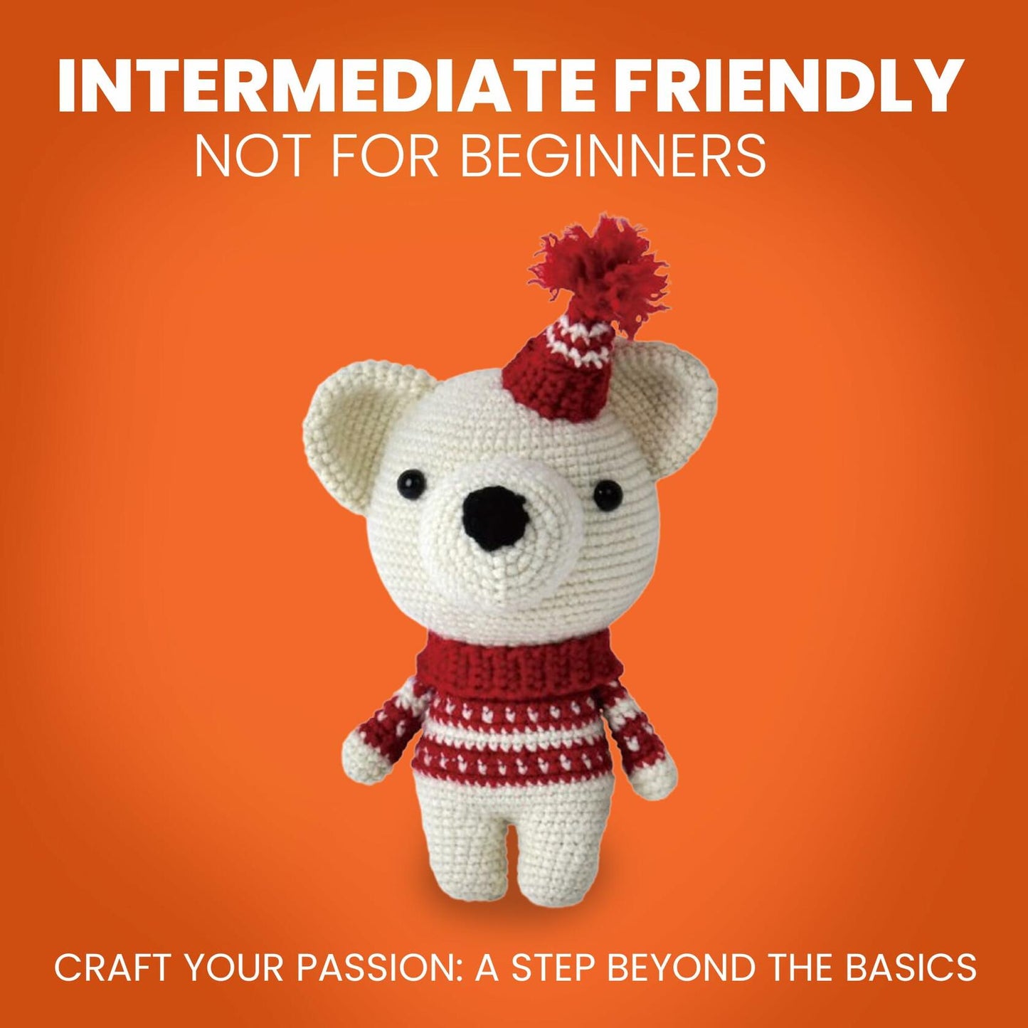 Amigurumi Crochet Kit for Adults Intermediate DIY Craft Bear with Materials