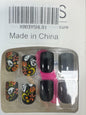 24 Pcs Black Short Square Press On Nails Skull Flower Halloween Full Cover