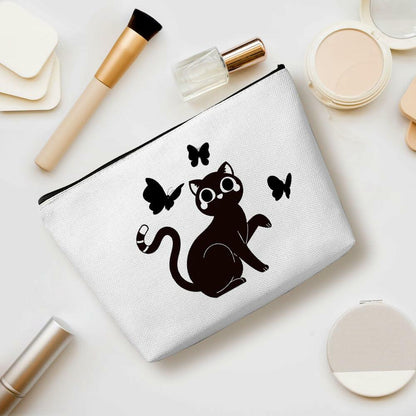Henhesaha Cute Cat Mom Makeup Bag Cosmetic Travel Toiletry Bag for Women