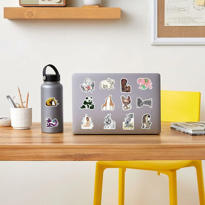 TaDadaPAO Cute Animal Stickers Zoo Theme Vinyl Waterproof 50Pcs Decals