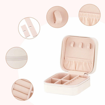 Sincerez Jewelry Box Small Portable Organizer Rings Necklaces Black