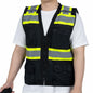 FONIRRA ANSI Class 2 Safety Vest Work Vest with Pockets Zipper Black Size 3XL