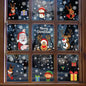 160Pcs Christmas Window Stickers Santa Reindeer Snowman Snowflakes Double-Sided