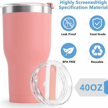 NETRIWOW 2 Pcs Tumbler Lid for Stanley 40oz Cup Dustproof Spill Proof White