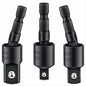 3Pcs Socket Adapter Set 1/4" 3/8" 1/2" Rotatable Impact Grade Drill Bits