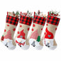 LASPERAL 4Pcs 18in Christmas Stockings 3D Burlap Santa Snowman Reindeer